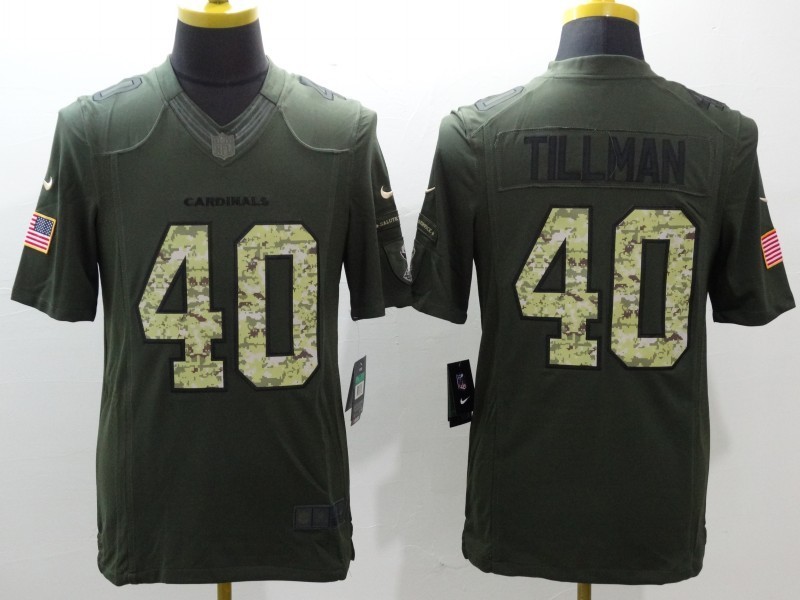 Men's Arizona Cardinals Pat Tillman #40 Army Green Jersey